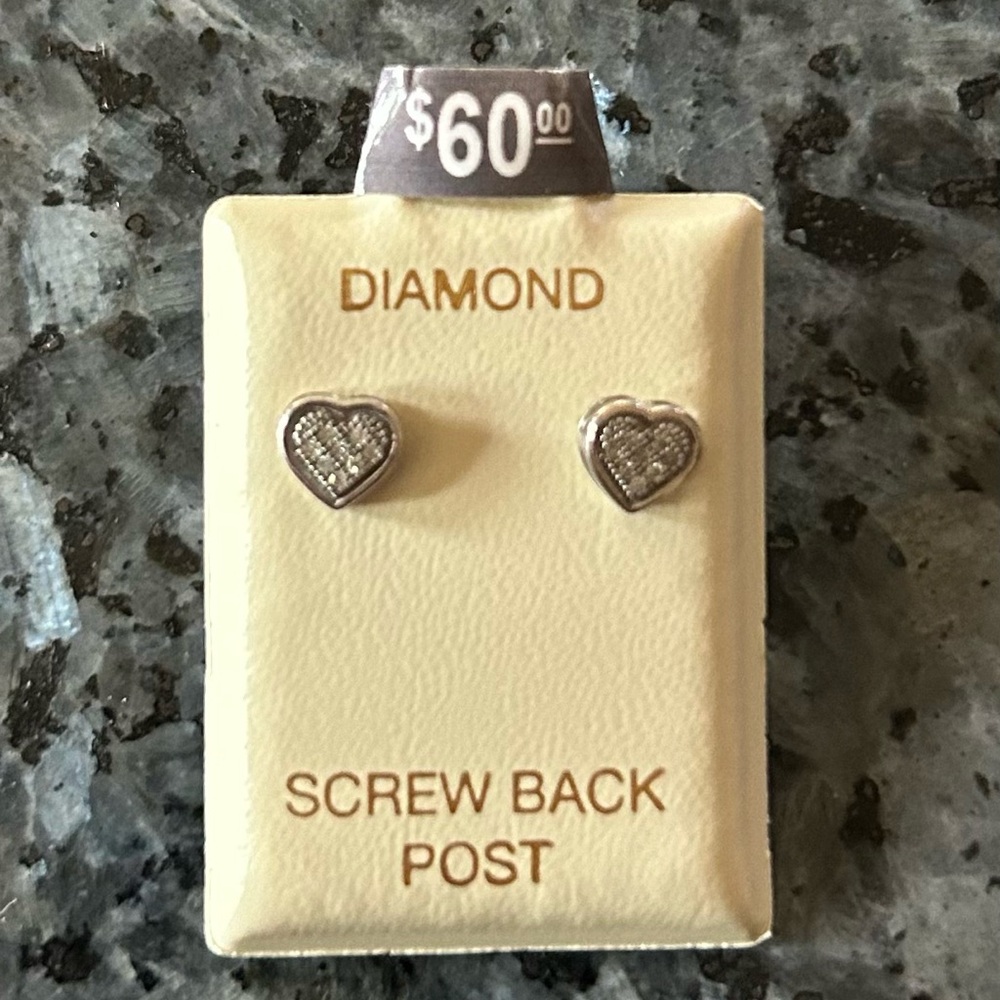 Diamond, SS stud earrings